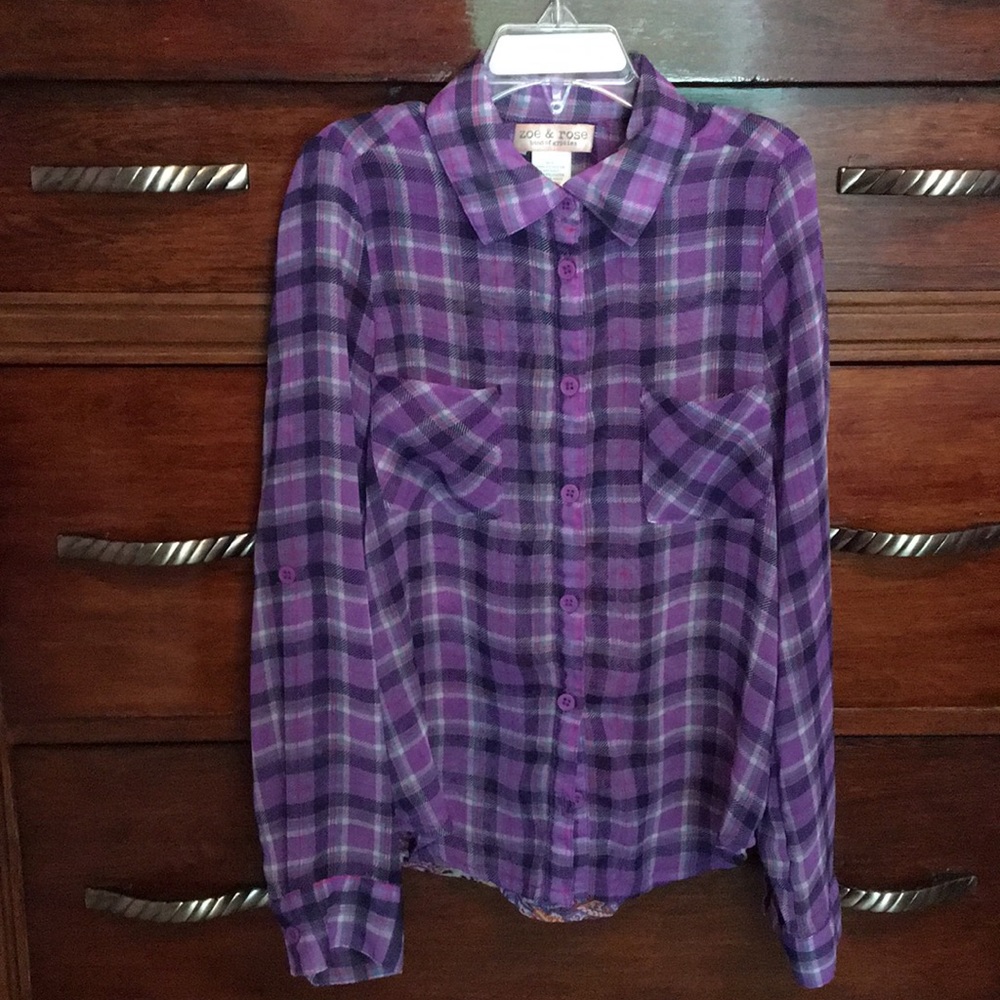 AUC Zoe & Rose Plaid and Paisley Top- small